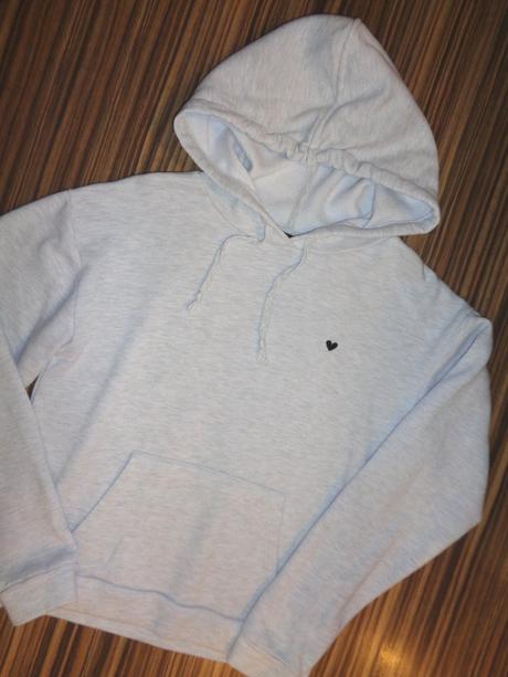 Šedá melírovaná mikina se srdíčkem, topshop,170