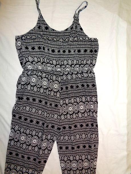 Luxusní vzdušný černobílý letní overal l/xl, l