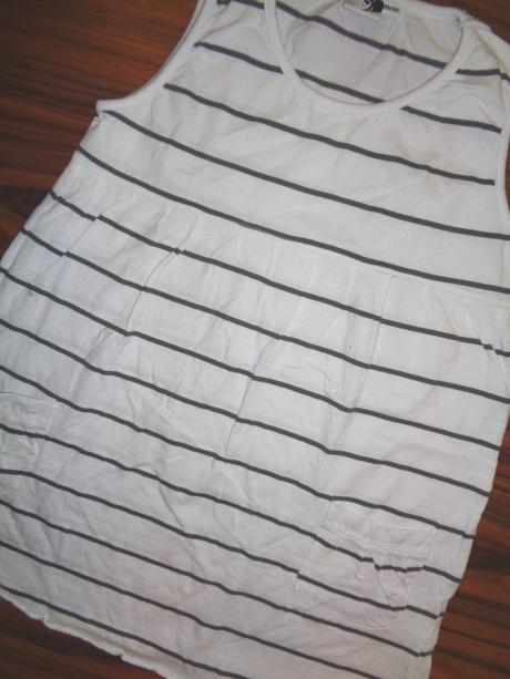 Super bílá bavlněná tunika s proužky 146/152, girl2girl,146