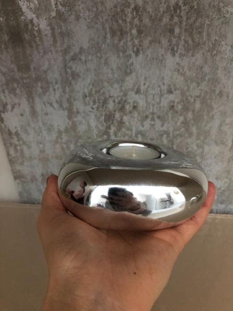 Stojánek na čajové svíčky stones stříbrná 2ks set, 