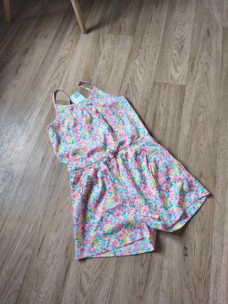 Kytičkový letní overal h&m 134/140, h&m,140
