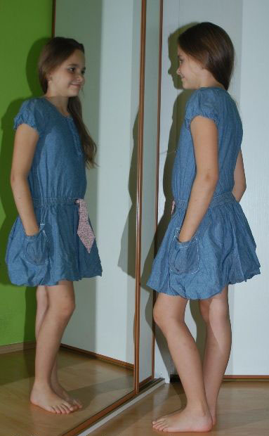 Modré dívčí šaty s kapsami, debenhams,134