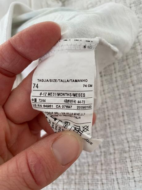 Tričko s krátkým rukávem 74-80/9-12 měs, benetton,80