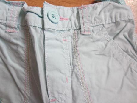 Tenké, letní roll-up kalhoty, tyrkysovobleděmodré, cherokee,98