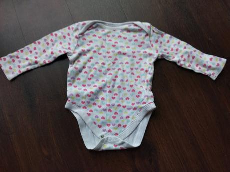 Bílé bodyčko srdíčka 9-12 měsíců, f&f,80