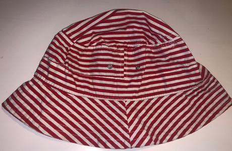 Červený / bílý pruhovaný unisex klobouk 8-10y, tchibo,134