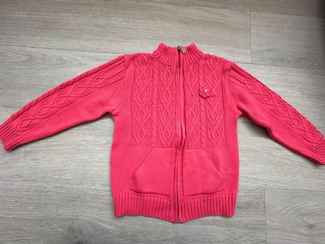 Dívčí růžový pletený svetr, vel. 122 (6-7 let), 122