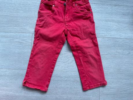 Dívčí červené 3/4 kalhoty, vel. 116/122, 116