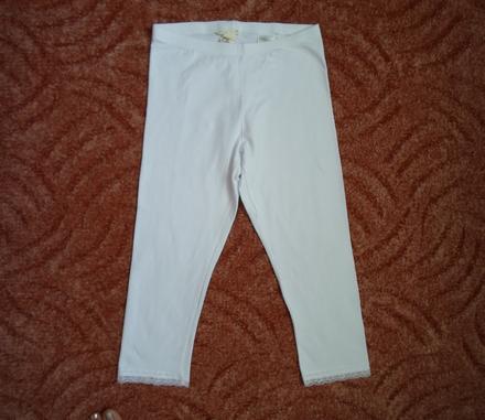 Bílé 3/4 legíny s krajkou, h&m,158
