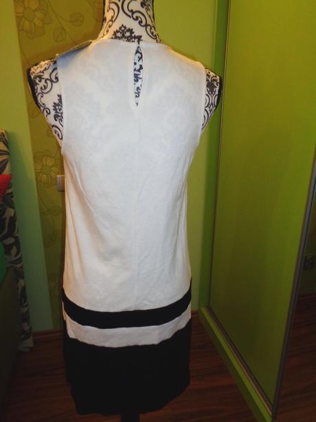 Luxusní bíločerné elastické šaty, new look,36