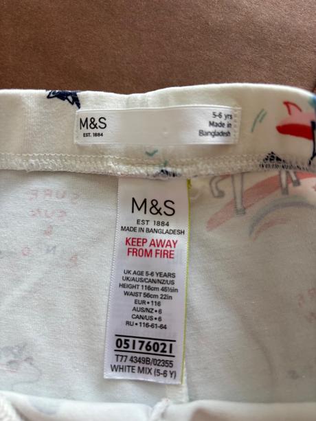 Legínové kraťasy - v.5/6 let smetanové barvy, marks & spencer,116