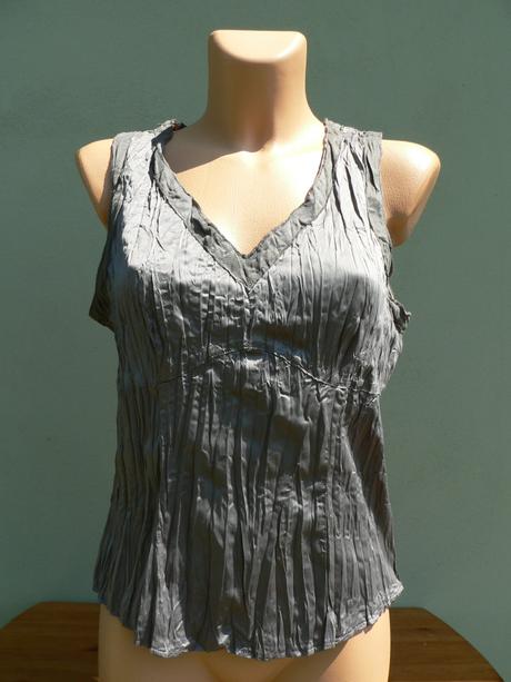 Mačkaný khaki top blůzka betty barklay - vel.40, 40