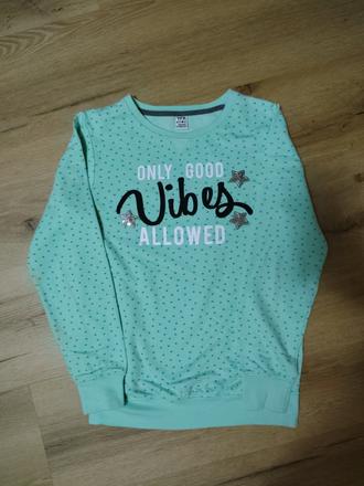 Dívčí mikina 158/164 mint hvězdičky, 158