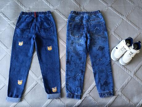 2x nové džíny s tenisky, 128/134, 128 / 134
