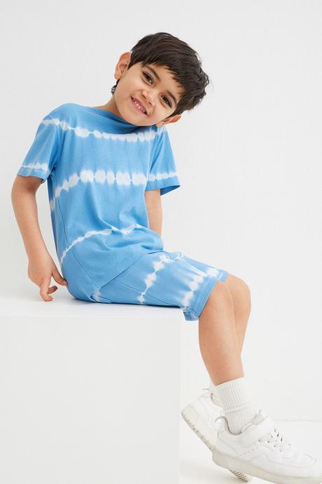 2-pack dětská trička h&m batika modrá vel. 110/116, h&m,110 / 116