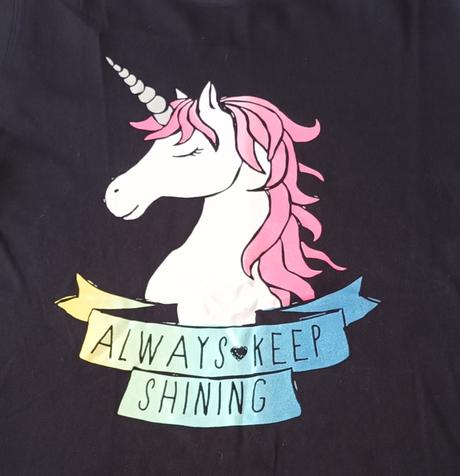 Dívčí triko černé krátký rukáv unicorn takko, takko,158