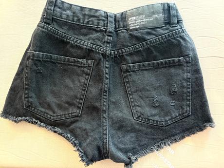 Xxs fb sister černé krátké džínové kraťasy s vysok, xs