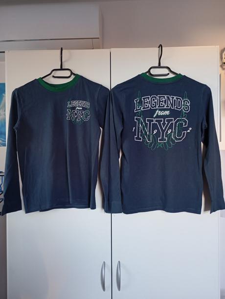 Dvakrát stejné triko s potiskem dlouhý rukáv, sinsay,146