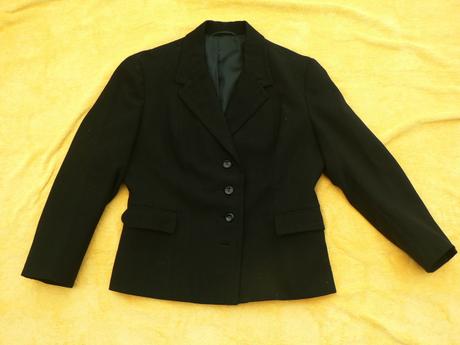 Černý kostýmek sukňový sako sáčko sukně komplet, m