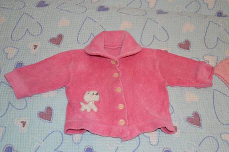 Froté kabátek s pejskem, růžový, loana,68