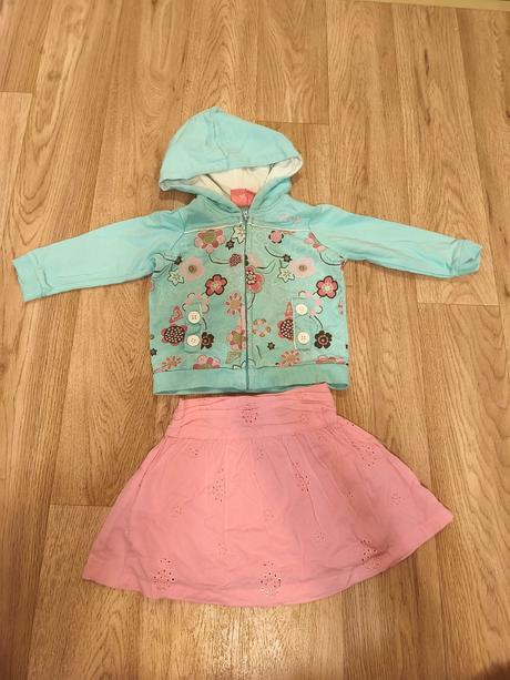 Kytičková mikina roxy 80/86 + růžová sukně next, roxy,80