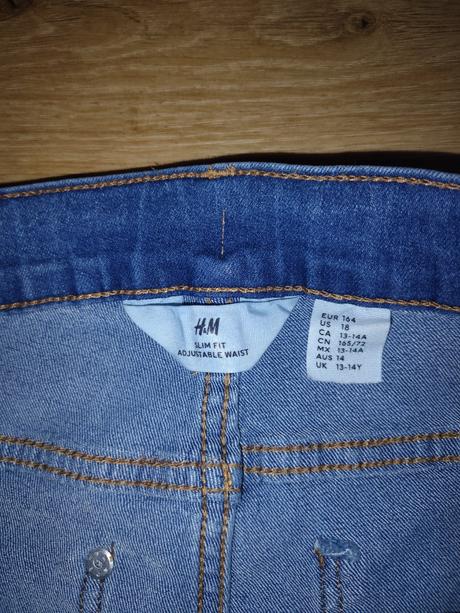 Dětské strečové rifle/kalhoty h&m 164 modré, h&m,164