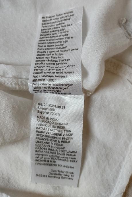 Bílá halenka, tom tailor,116