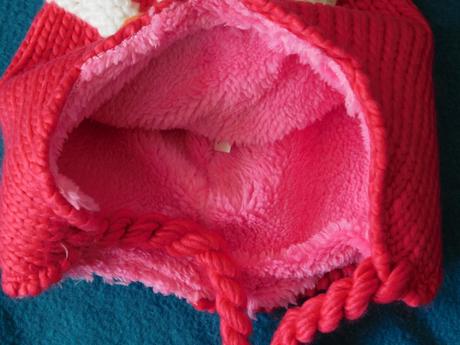 Dívčí pletená čepička s flísem, wolf,98