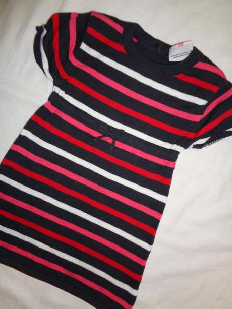 Nádherné pruhované úpletové šaty, topomini,92