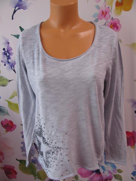 Modré žíhané tričko s flitry s.oliver, s.oliver,38