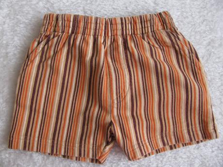 Bavlněné pruhované šortky, teplákovina, 62