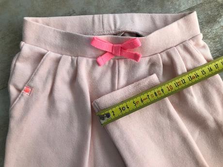 Růžové tepláčky hm srdce mašle kapsy 3-4roky 104cm, h&m,104