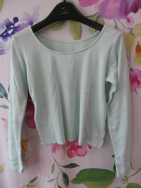 Crop top mátové žebrované tričko h&m, h&m,140