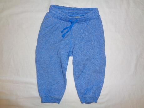 Nádherné modrobílé melírované tepláčky, h&m,80