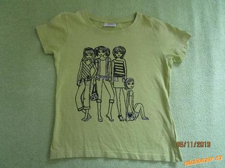 Tričko zelené s holkami, 128