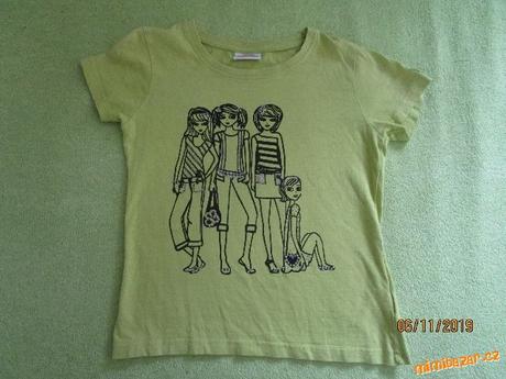 Tričko zelené s holkami, 128