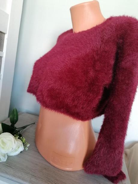 Bordový svetřík, new look,s