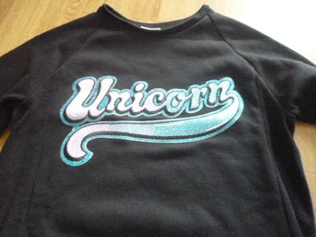 Delší mikina unicorn vel.8-9, primark,134