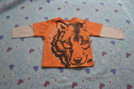Silnější tričko s vlkem 98/104, c&a,98