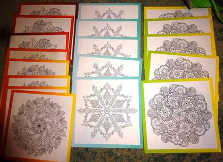 Omalovánky mandaly 18 ks ve 4 vzorech, 