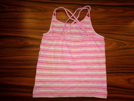 Luxusní růžový pruhovaný top s korálky 146/152, tcm,146 / 152