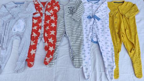 Overalky do spaní/pyžama 5ks vel.74-80, next,74