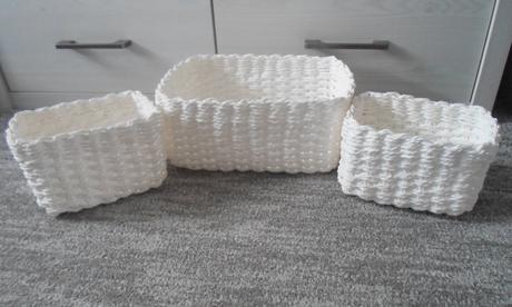 Bílé úložné košíky 3 kusy, 