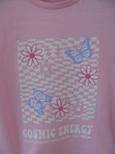 Růžové bavlněné tričko s potiskem, marks & spencer,134