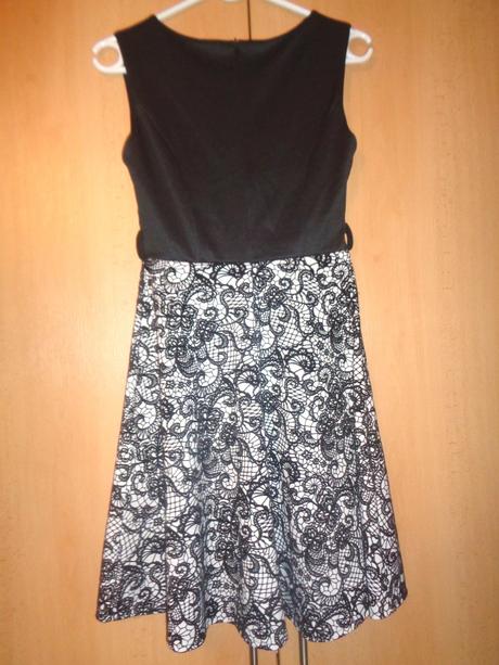 Luxusní černobílé společenské šaty, s