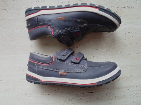 Modré boty polobotky kožené, lasocki,35