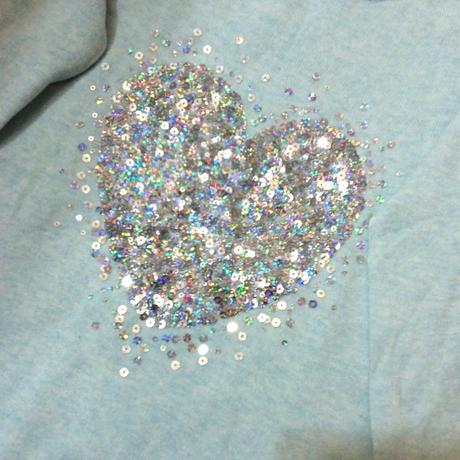 Svetřík s flitrovým srdíčkem, h&m,128