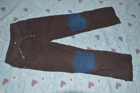 Lehce oteplené hnědé plátěné kalhoty pohodlné, c&a,128