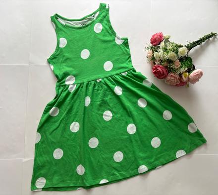 Ob/ šaty zelené s puntíky - v.7/8 let, f&f,128