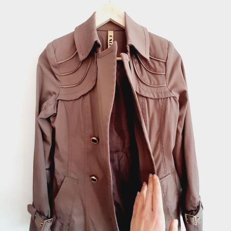 Hnedý bavlnený trenčkot osley, vel. 36, 36